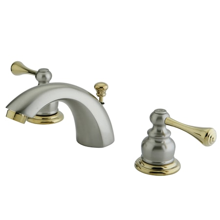 Kingston Brass Mini-Widespread Bathroom Fct, Brushed Nickel/Polished Brass KB3949BL